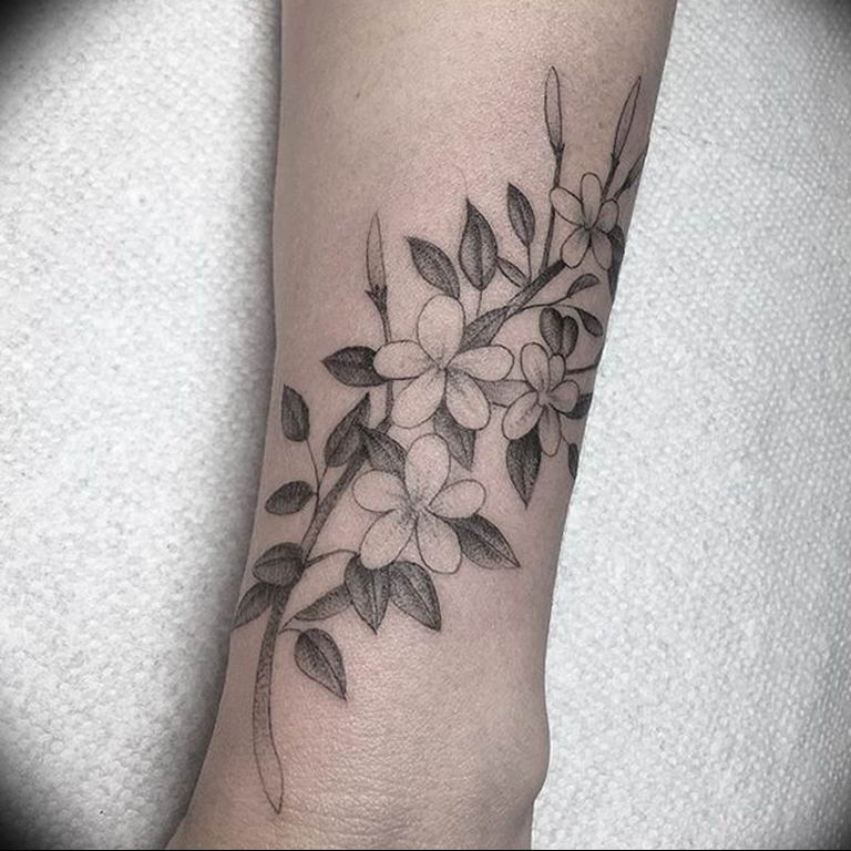 Photo jasmine branch tattoo18.06.2019 №001 - tattoo - tatufoto.com