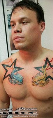 Photo star tattoo on chest 19.06.2019 №077 – star tattoo example – tattoovalue.net