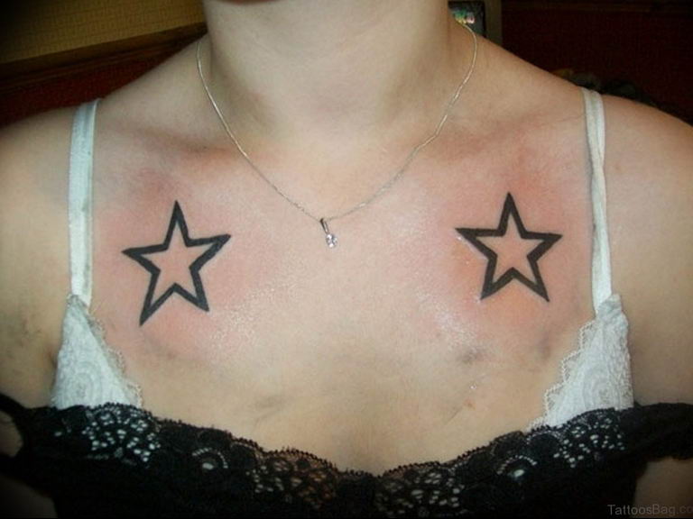 Photo star tattoo on chest 19.06.2019 №008 - star tattoo example - tattoovalue.net
