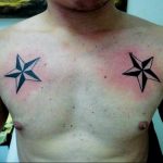 Photo star tattoo on chest 19.06.2019 №011 - star tattoo example - tattoovalue.net