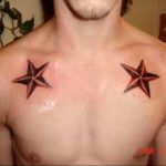 Photo star tattoo on chest 19.06.2019 №016 - star tattoo example - tattoovalue.net