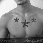 Photo star tattoo on chest 19.06.2019 №038 - star tattoo example - tattoovalue.net