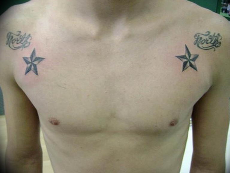 Photo star tattoo on chest 19.06.2019 №040 - star tattoo example - tattoovalue.net