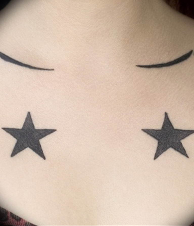 Photo star tattoo on chest 19.06.2019 №045 - star tattoo example - tattoovalue.net