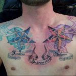 Photo star tattoo on chest 19.06.2019 №046 - star tattoo example - tattoovalue.net