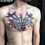 Photo star tattoo on chest 19.06.2019 №048 - star tattoo example - tattoovalue.net