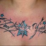 Photo star tattoo on chest 19.06.2019 №053 - star tattoo example - tattoovalue.net