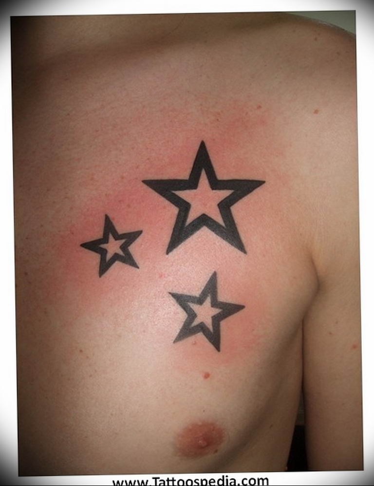 Photo star tattoo on chest 19.06.2019 №058 - star tattoo example - tattoovalue.net