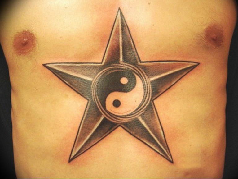 Photo star tattoo on chest 19.06.2019 №063 - star tattoo example - tattoovalue.net