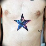 Photo star tattoo on chest 19.06.2019 №065 - star tattoo example - tattoovalue.net