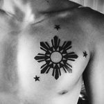 Photo star tattoo on chest 19.06.2019 №074 - star tattoo example - tattoovalue.net