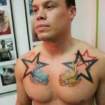 Photo star tattoo on chest 19.06.2019 №077 - star tattoo example - tattoovalue.net