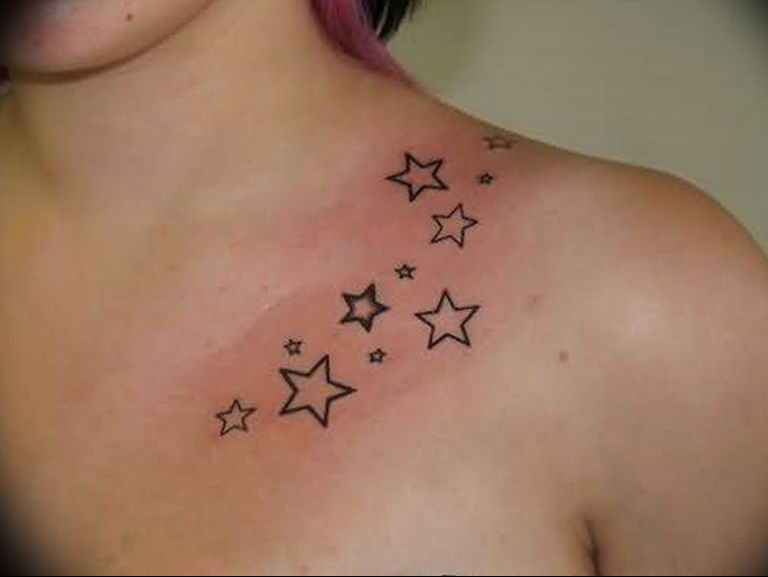 Photo star tattoo on chest 19.06.2019 №084 - star tattoo example - tattoovalue.net