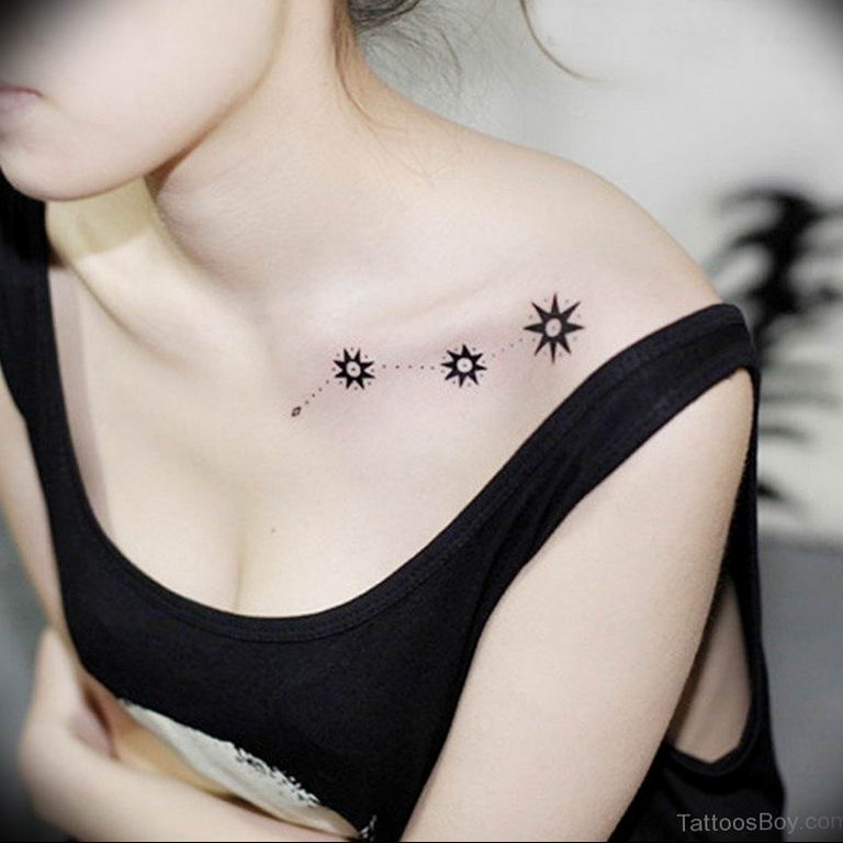 Photo star tattoo on chest 19.06.2019 №085 - star tattoo example - tattoovalue.net