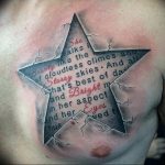 Photo star tattoo on chest 19.06.2019 №089 - star tattoo example - tattoovalue.net