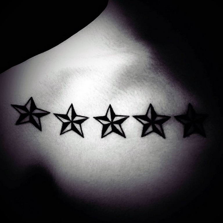 Photo star tattoo on chest 19.06.2019 №093 - star tattoo example - tattoovalue.net
