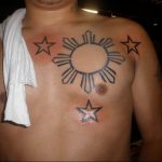 Photo star tattoo on chest 19.06.2019 №095 - star tattoo example - tattoovalue.net