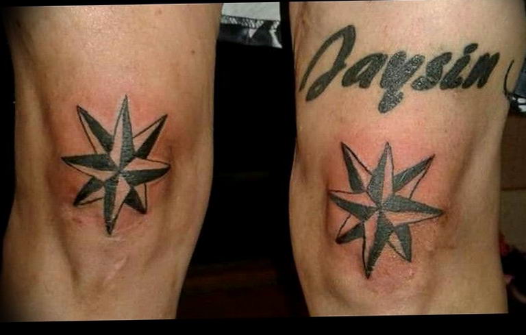 Photo star tattoo on his knees 19.06.2019 №003 - star tattoo example - tattoovalue.net