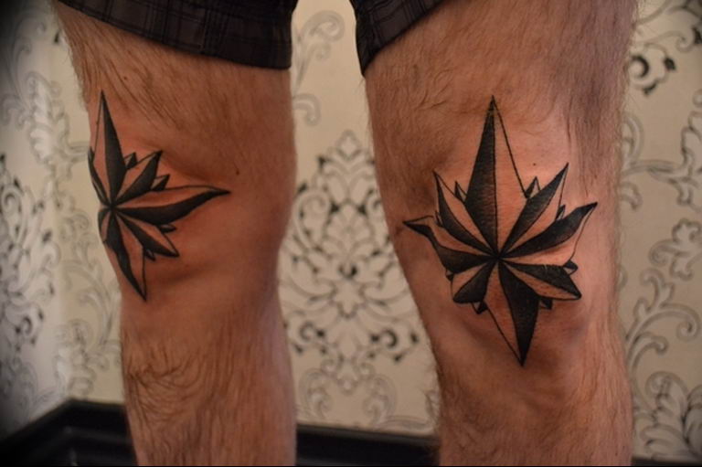 Photo star tattoo on his knees 19.06.2019 №005 - star tattoo example - tattoovalue.net