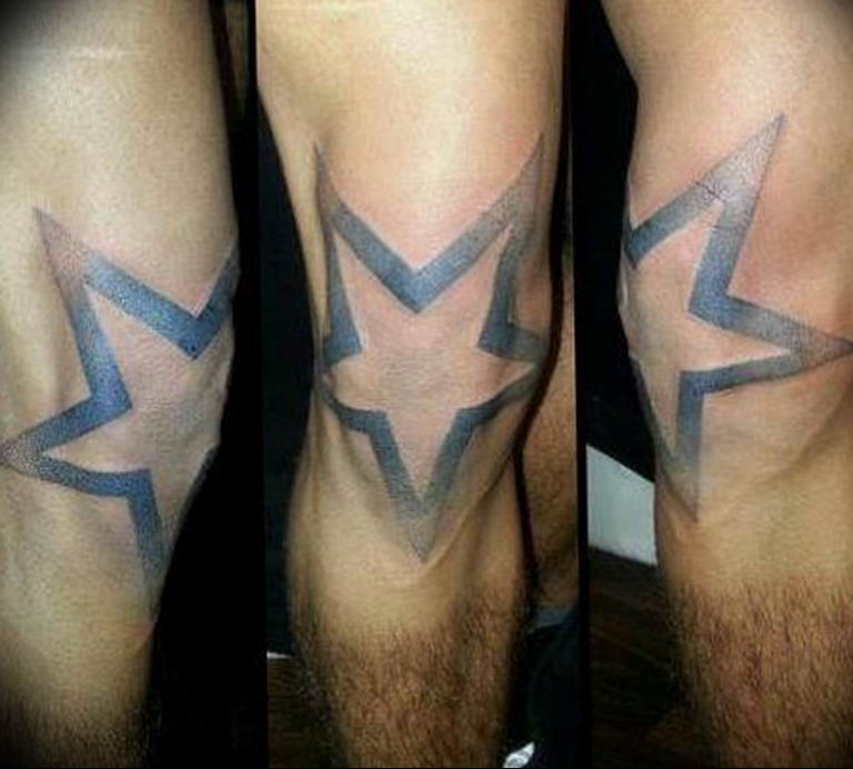 Photo star tattoo on his knees 19.06.2019 №013 - star tattoo example - tattoovalue.net