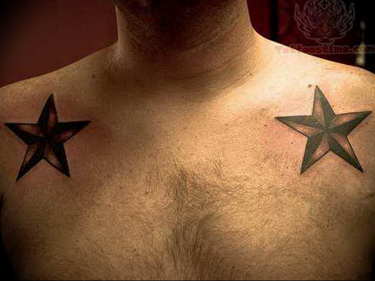 Photo star tattoo on shoulders 19.06.2019 №003 - star tattoo example - tattoovalue.net