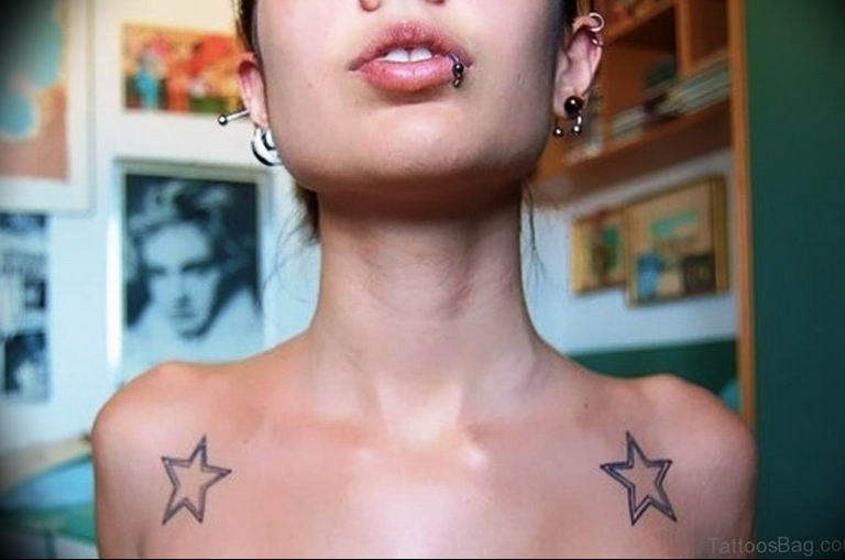 Photo star tattoo on shoulders 19.06.2019 №008 - star tattoo example - tattoovalue.net