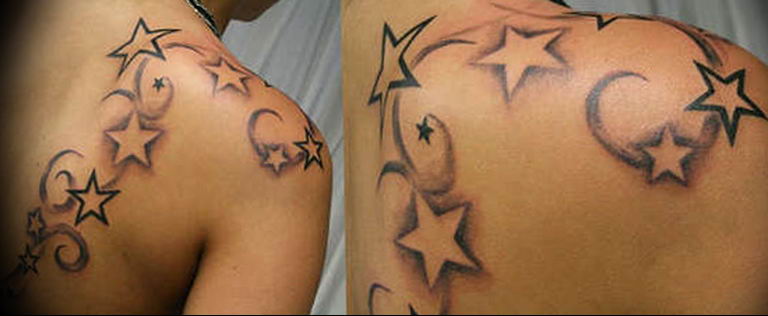 Photo star tattoo on shoulders 19.06.2019 №010 - star tattoo example - tattoovalue.net