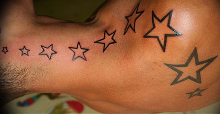 Photo star tattoo on shoulders 19.06.2019 №012 - star tattoo example - tattoovalue.net