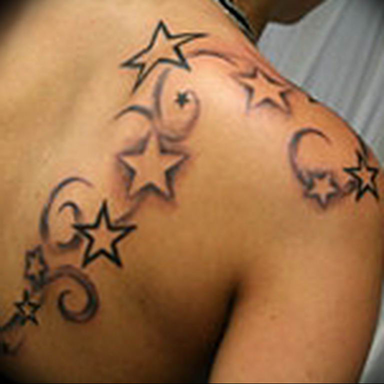 Photo star tattoo on shoulders 19.06.2019 №015 - star tattoo example - tattoovalue.net