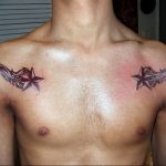 Photo star tattoo on shoulders 19.06.2019 №017 - star tattoo example - tattoovalue.net