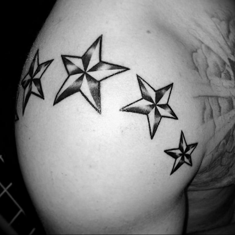 Photo star tattoo on shoulders 19.06.2019 №018 - star tattoo example - tattoovalue.net