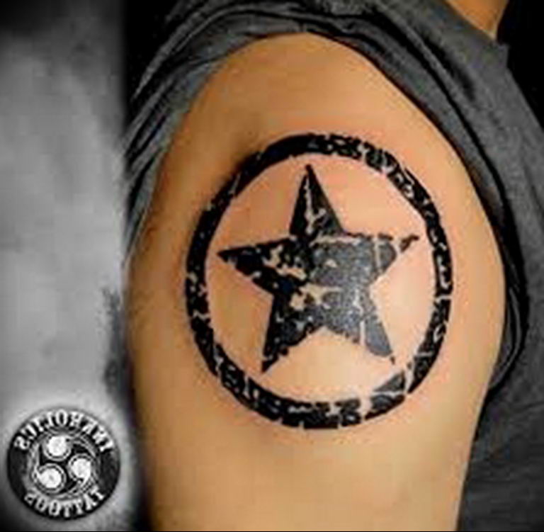 Photo star tattoo on shoulders 19.06.2019 №031 - star tattoo example - tattoovalue.net