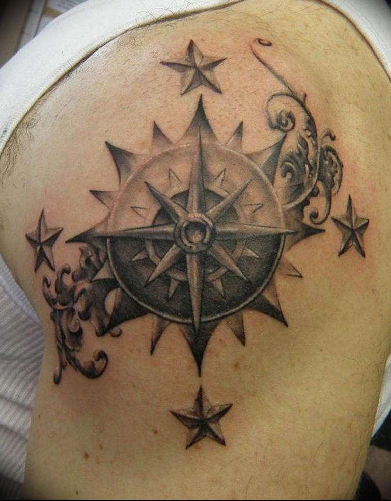 Photo star tattoo on shoulders 19.06.2019 №039 - star tattoo example - tattoovalue.net