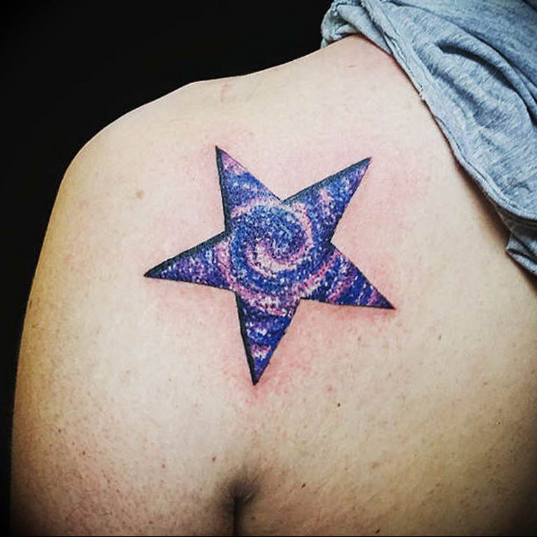 Photo star tattoo on shoulders 19.06.2019 №041 - star tattoo example - tattoovalue.net