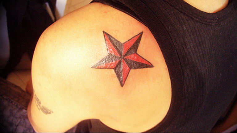 Photo star tattoo on shoulders 19.06.2019 №044 - star tattoo example - tattoovalue.net