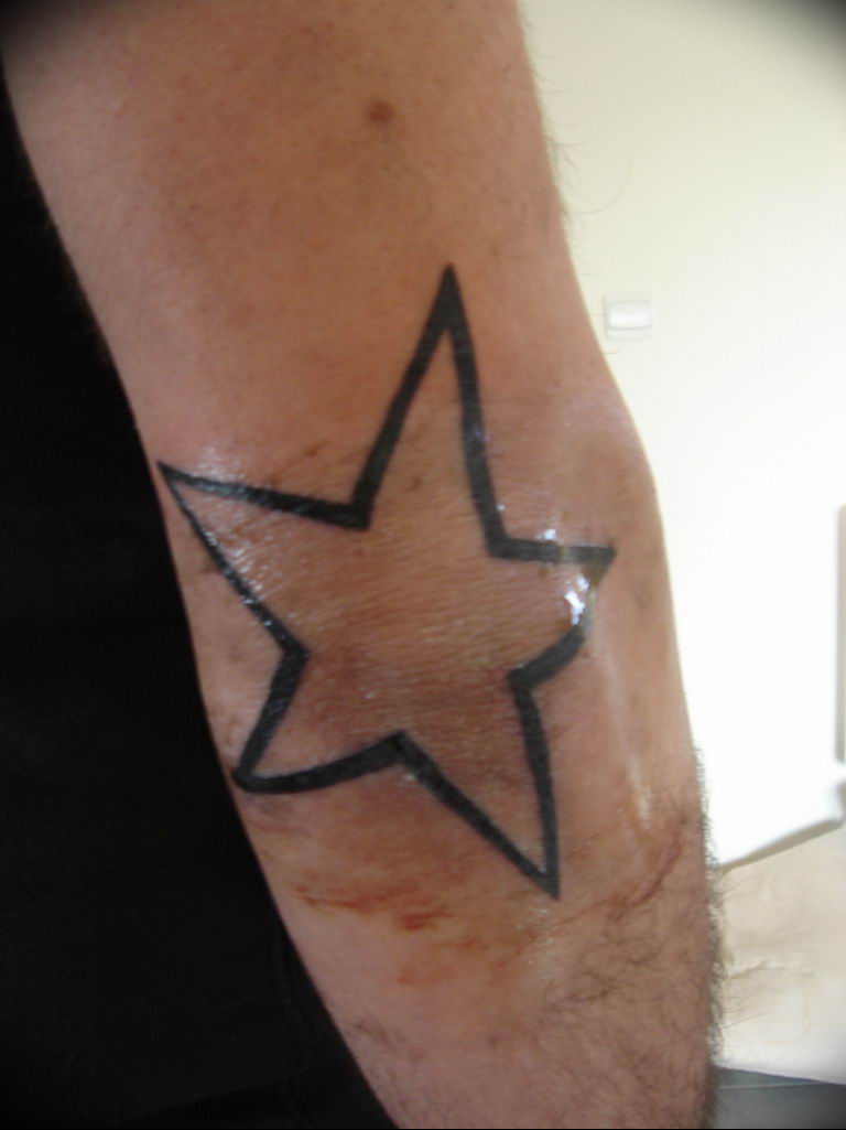 Photo tattoo star on the elbow 19.06.2019 №001 - star tattoo example - tattoovalue.net