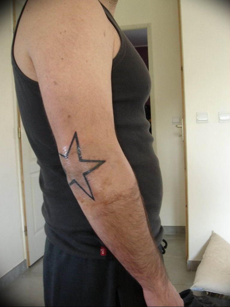 Photo tattoo star on the elbow 19.06.2019 №005 - star tattoo example - tattoovalue.net