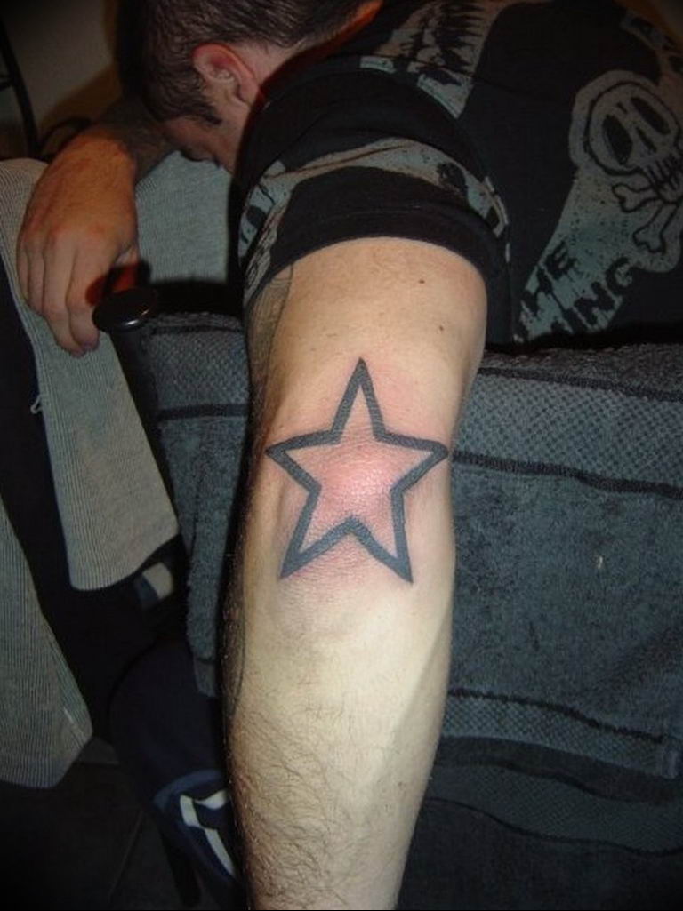 Photo tattoo star on the elbow 19.06.2019 №008 - star tattoo example - tattoovalue.net