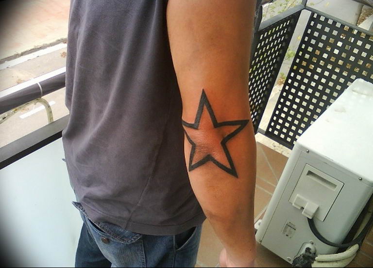 Photo tattoo star on the elbow 19.06.2019 №015 - star tattoo example - tattoovalue.net