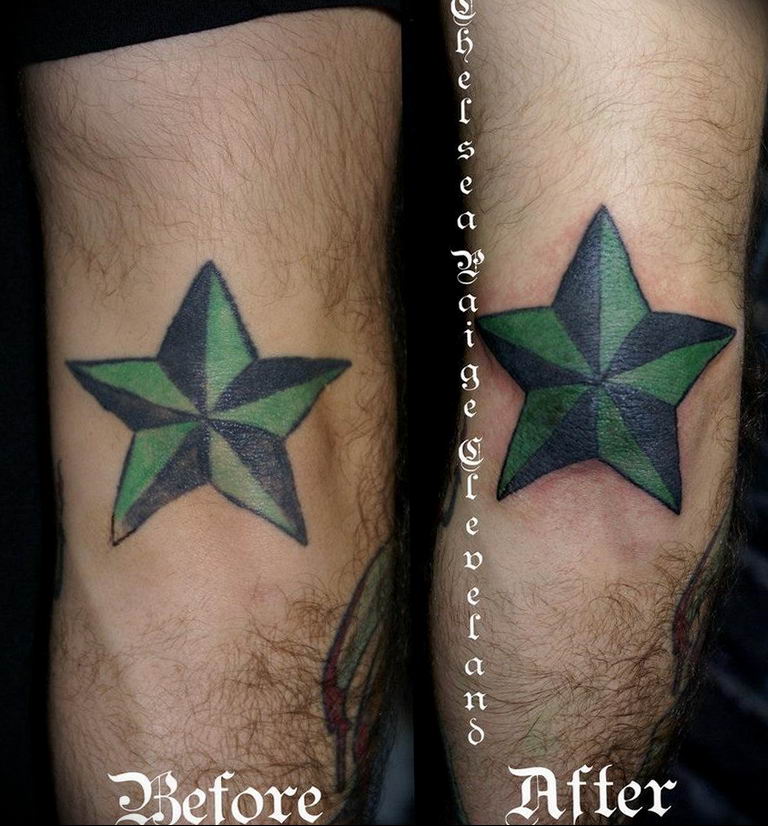 Photo tattoo star on the elbow 19.06.2019 №016 - star tattoo example - tattoovalue.net