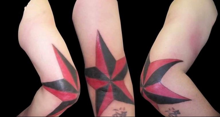Photo tattoo star on the elbow 19.06.2019 №019 - star tattoo example - tattoovalue.net