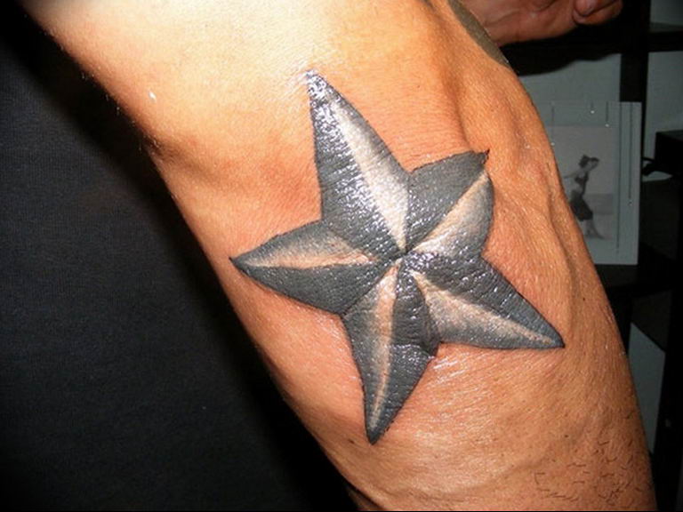 Photo tattoo star on the elbow 19.06.2019 №034 - star tattoo example - tattoovalue.net
