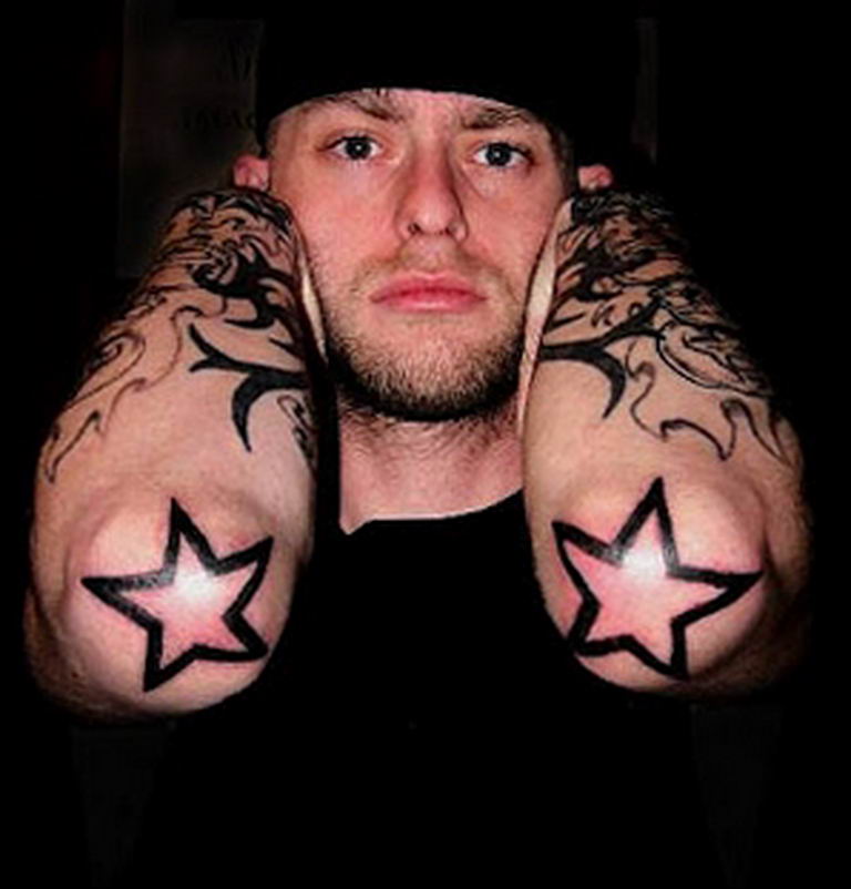 Photo tattoo star on the elbow 19.06.2019 №061 - star tattoo example - tattoovalue.net