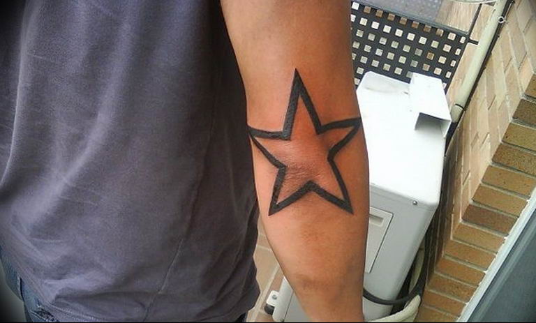 Photo tattoo star on the elbow 19.06.2019 №063 - star tattoo example - tattoovalue.net