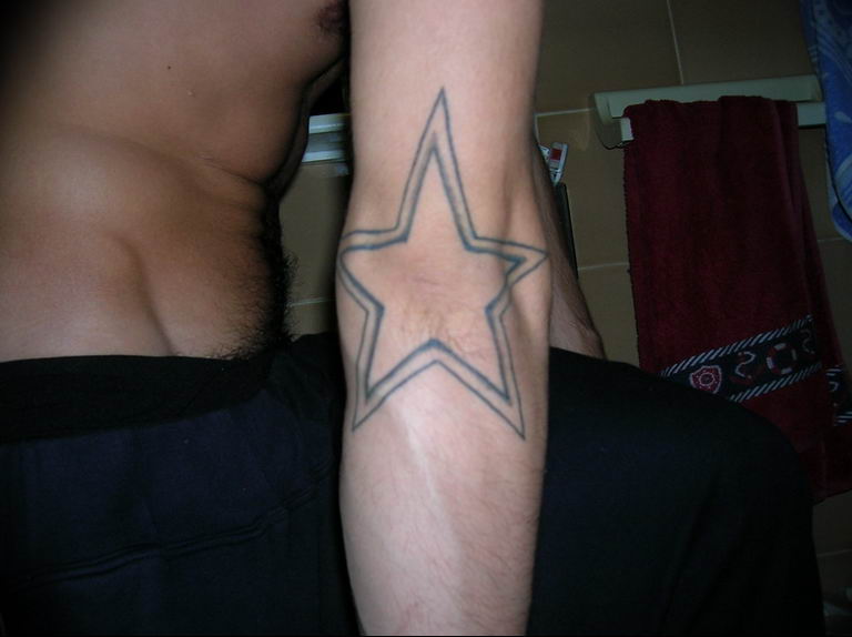 Photo tattoo star on the elbow 19.06.2019 №064 - star tattoo example - tattoovalue.net