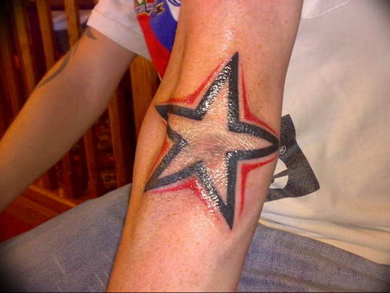 Photo tattoo star on the elbow 19.06.2019 №065 - star tattoo example - tattoovalue.net