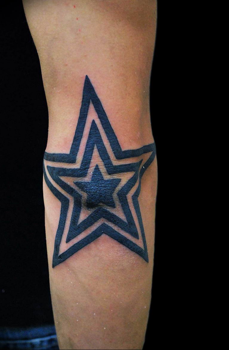 Photo tattoo star on the elbow 19.06.2019 №068 - star tattoo example - tattoovalue.net