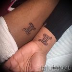 Photo twin zodiac sign tattoo 30.06.2019 №007 - tattoo twins - tattoovalue.net