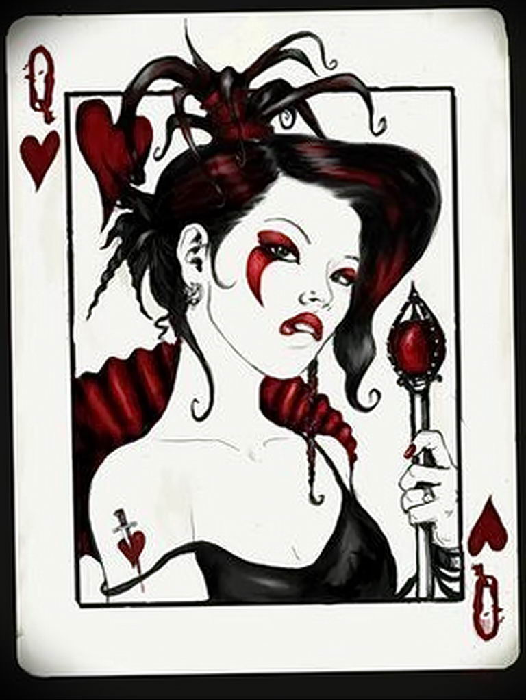 Lady Of Hearts Tattoo Card 12 07 2019 081 An Example Of A Drawing Tattoovalue Net Tattoovalue Net