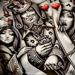 Lady of Hearts tattoo card 12.07.2019 №039 - an example of a drawing - tattoovalue.net
